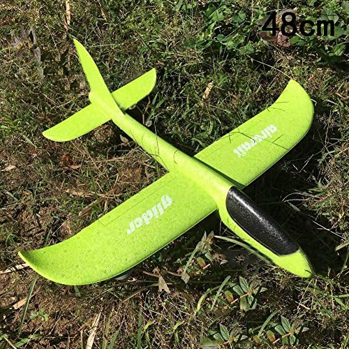 Outdoor Launch Glider Hand Launch Throwing Aircraft EPP Foam Airplane Inertial Plane Model Toy Kids Gift by LoveQmall (Green, 48cm)
