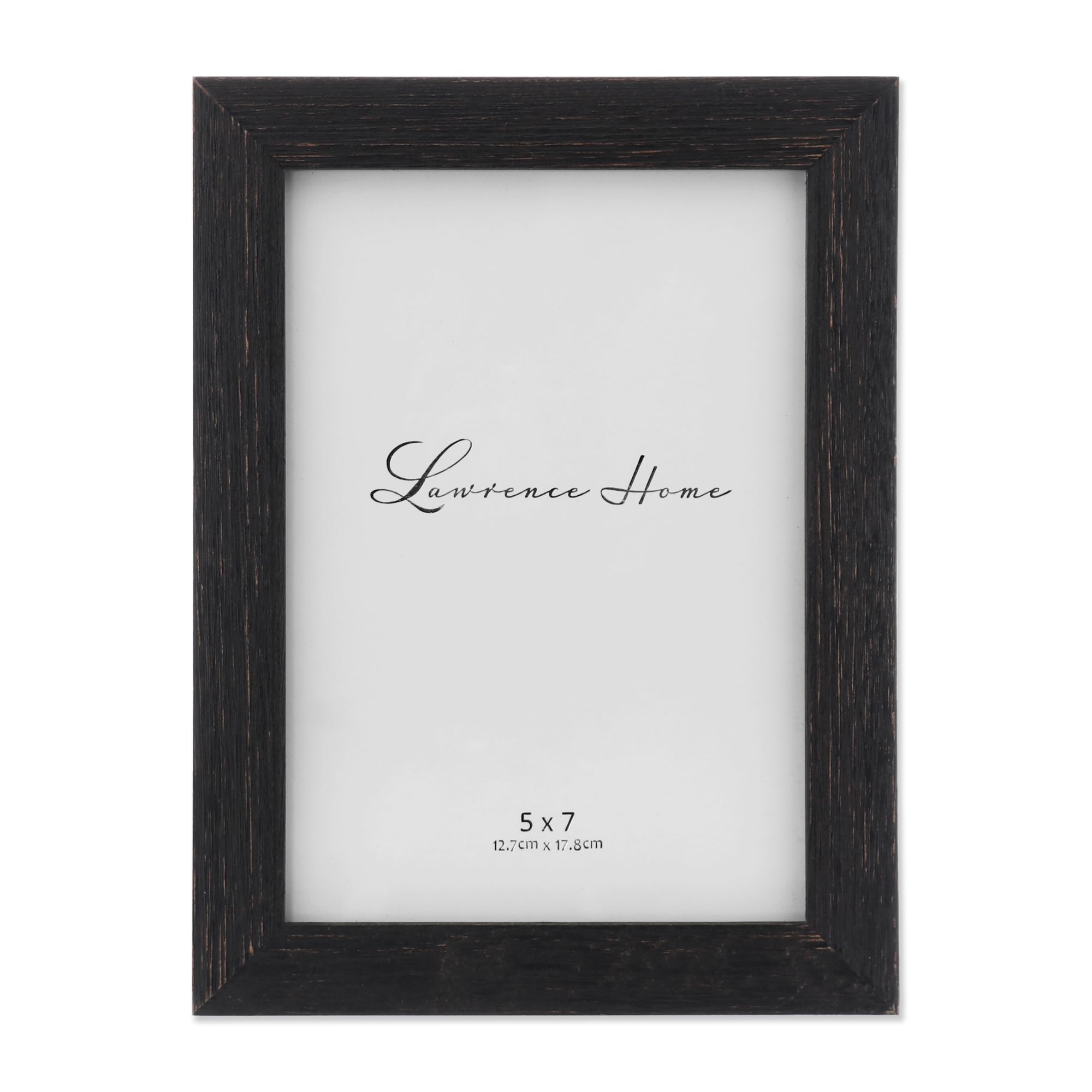 Lawrence 745557 5-Inch W x 7-Inch H Charlotte Weathered Black Wood Picture Frame