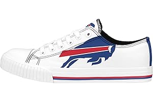 FOCO NFL Womens NFL Ladies Fashion Team Big Logo Low Top White Canvas Sneakers Shoes