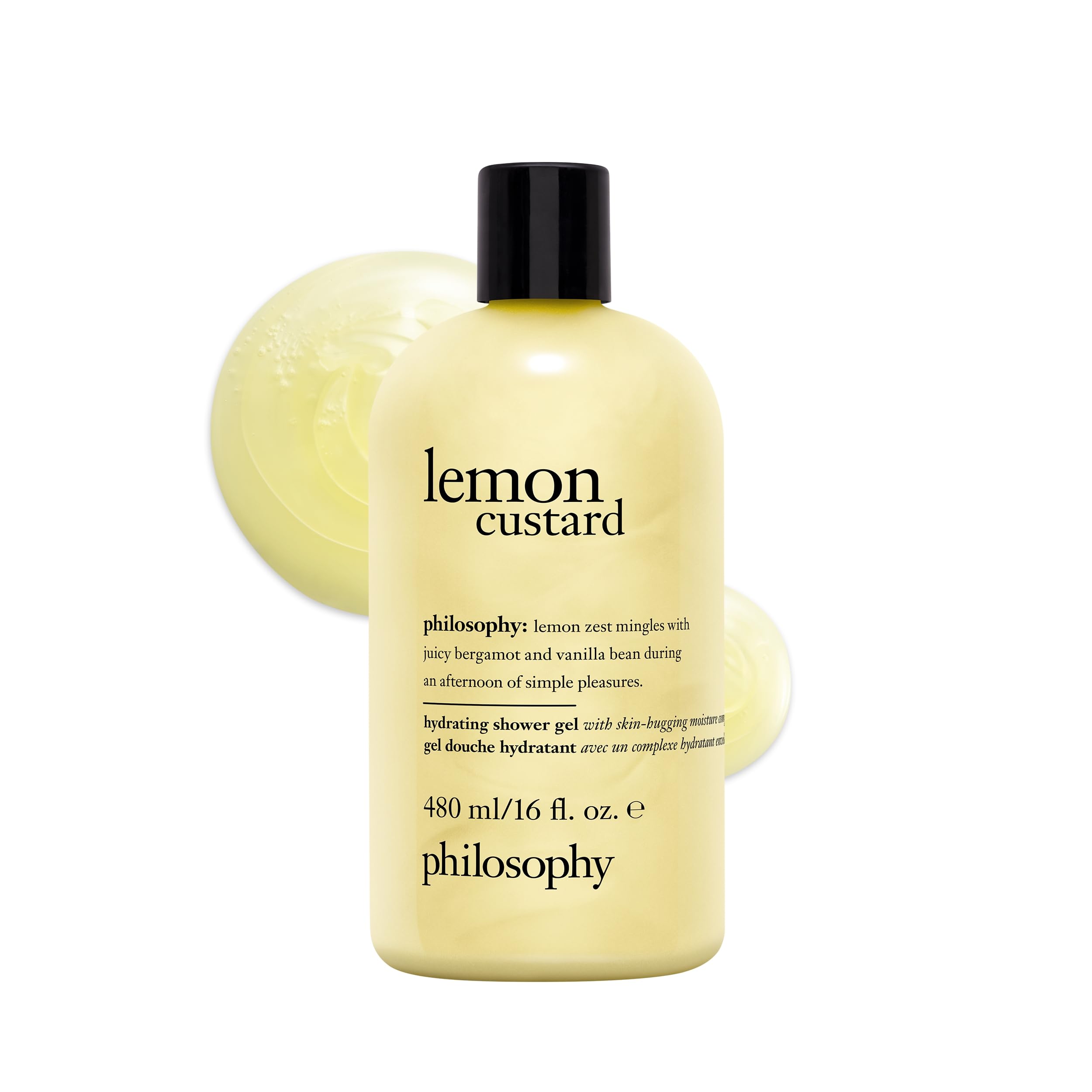 philosophy lemon custard hydrating shower gel, 480ml, bubble bath, body wash