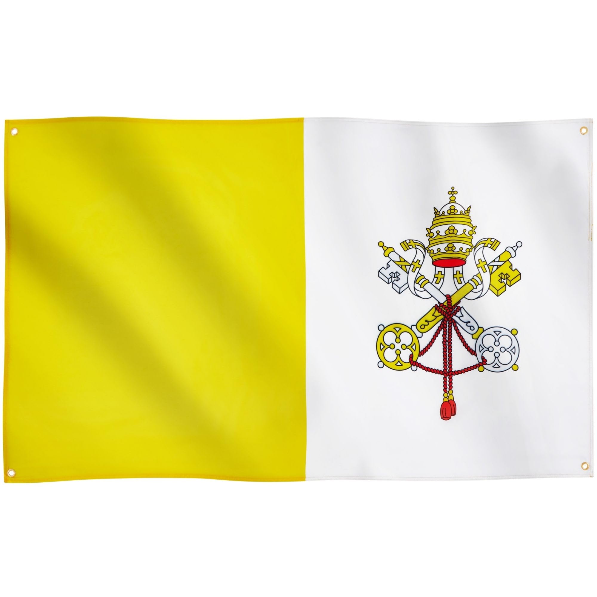 Runesol Vatican City Flag, 91x152cm, 3ft x 5ft, 4 Grommets, Eyelet In Every Corner, Catholicism, The Holy See, La Santa Sede, Pope Flag, Premium Flags, Inside, Outside, Banner, Vivid Colours, Epiphany — image 1
