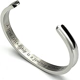 NEHZUS Womens Inspirational Cuff Bracelets, Stainless Steel Bangle Bracelet, Inspire Jewelry Gift for Her Birthday Graduation Back to School BBF Bracelet