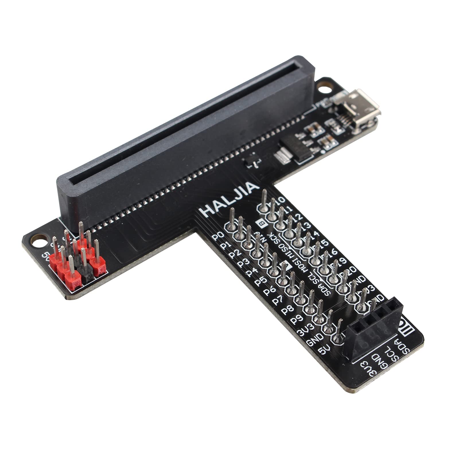 HALJIA GPIO Expansion Board T-type for BBC Microbit T Adapter Breakout Board Microcontroller DIY Coding kit Compatible with BBC Micro:bit V2, V1 Controller Board (Without Micro bit)