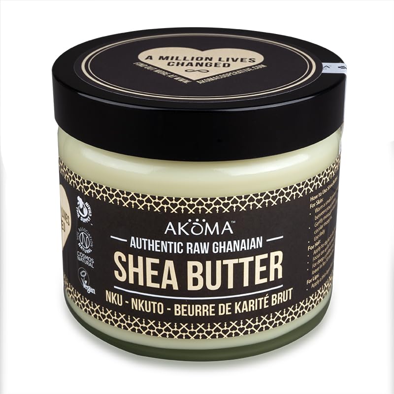 Authentic Raw Shea Butter Jar - Cosmos Certified, Vegan, Fairly Traded, (Jars) - 250ml