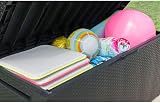 Keter Capri Grey Outdoor Storage Box 123cm Garden Seat Rattan Look 305L view 5