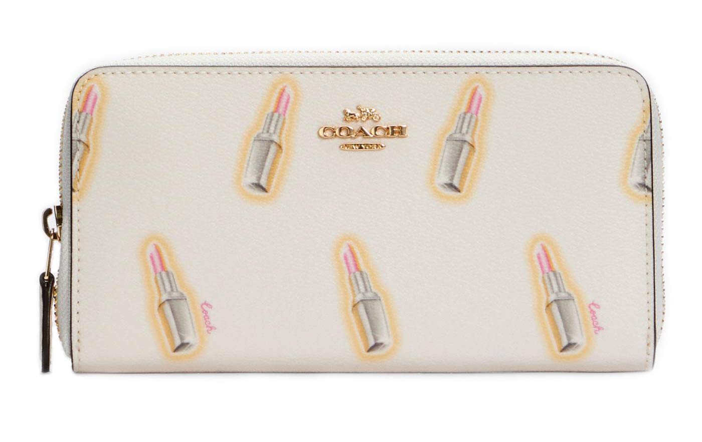 Coach Women's Patent Crossgrain Leather Accordion Zip Wallet (IM/Chalk Multicolor)