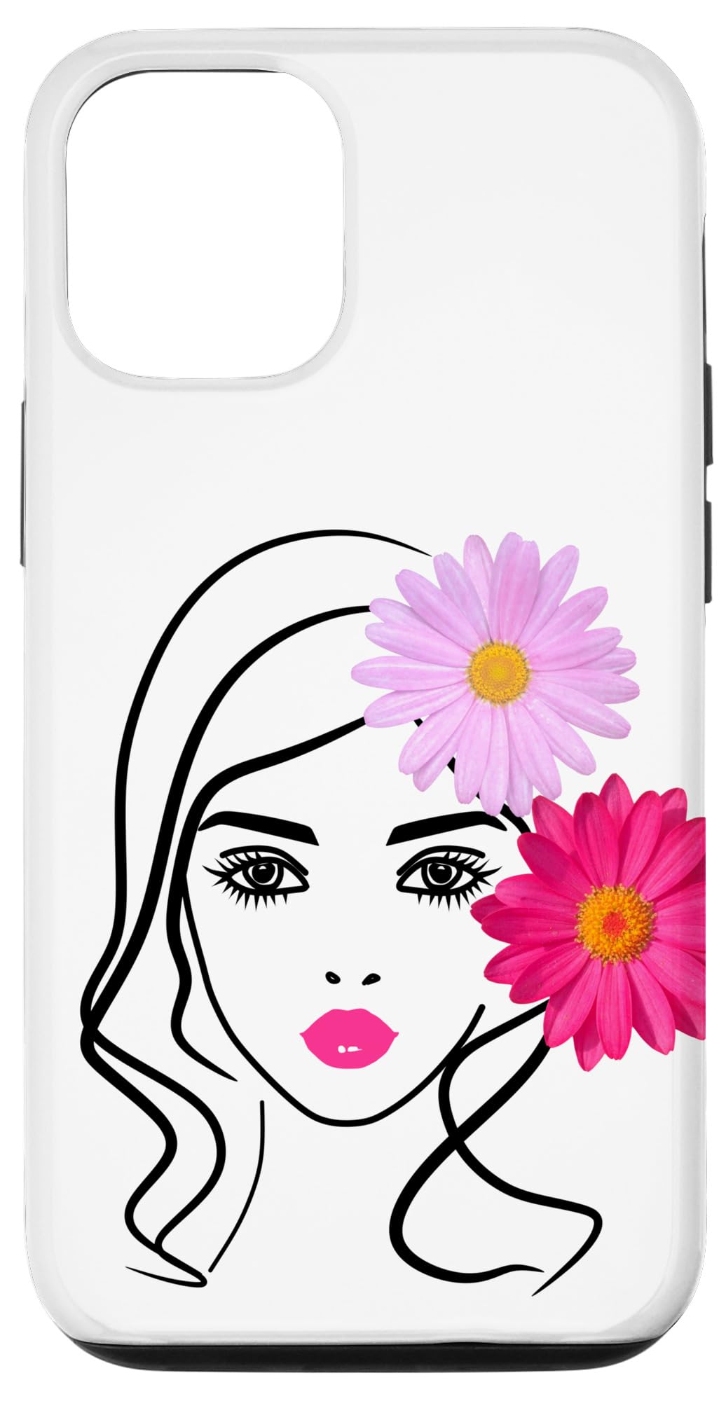 iPhone 13 Pro Pretty Girl Face Pink Marguerite White Black Shapes Mania Case