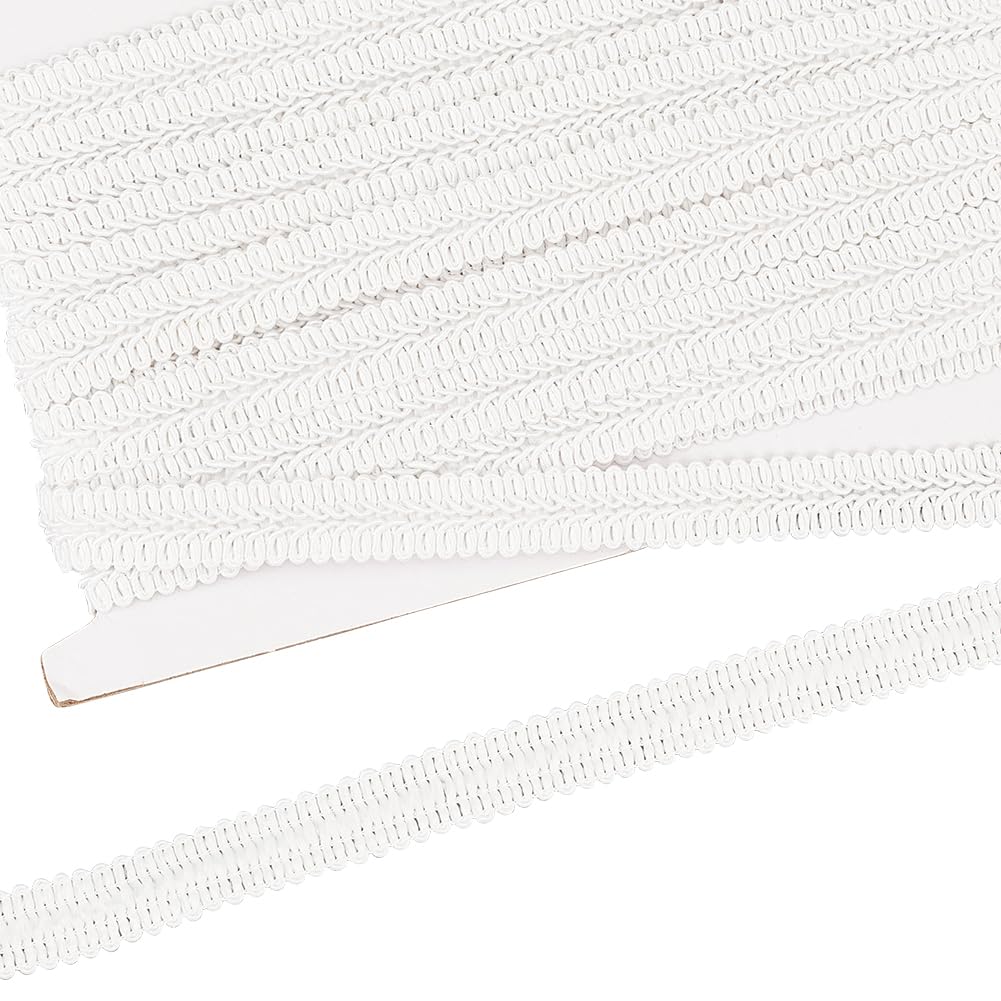 FINGERINSPIRE 11 Yards 16mm White Braid Trim Polyester Woven Braid Trim Centipede Decorative Gimp Trim Basic Trim for DIY Craft Costume Sewing Curtain Slipcover Home Decoration Accessories