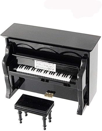 PIANO DE PARED DECORATIVO MINIATURA EN MADERA. CON CAJA DE MUSICA: Amazon.es: Hogar