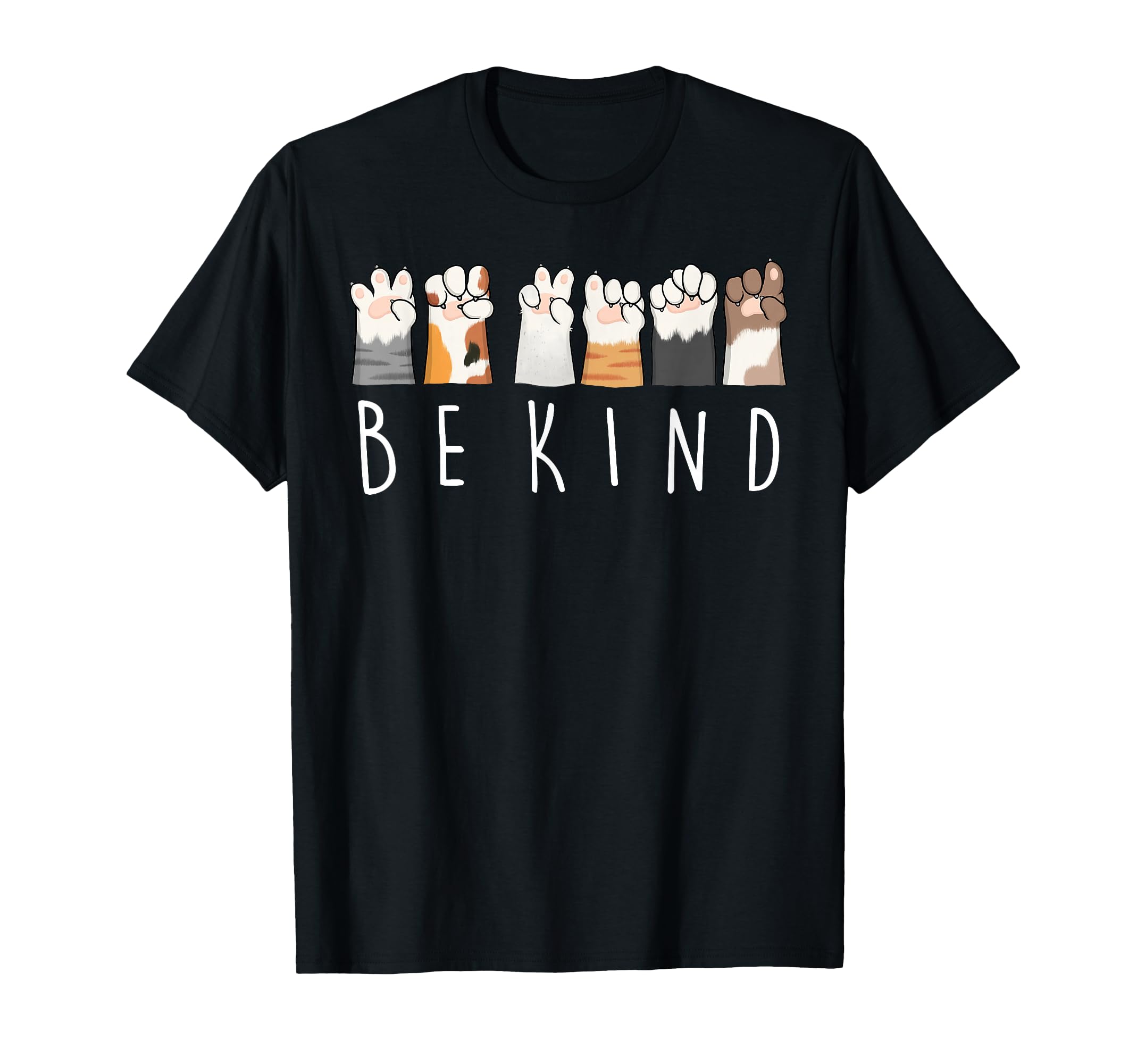 Photo 1 of Be Kind ASL Sign Language Kindness Cat Paws Finger Signs T-Shirt (size Unknown)