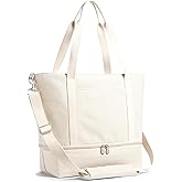 Lo & Sons Catalina Deluxe Tote - Spacious Canvas Travel & Everyday Bag With Shoe Compartment, Luggage Sleeve, Padded Strap