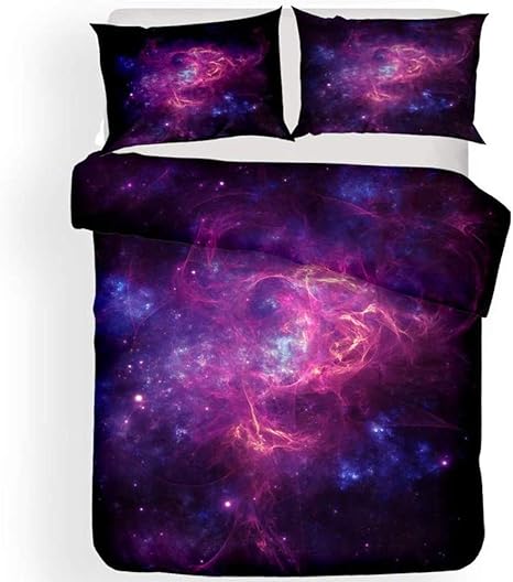 Amazon 星空3d寝具カバーセット ダブル シングル 宇宙スペース 天の川模様 プリント 夢幻 高密度 ベッド用カバーセット 掛け 布団カバー 3点セット 寝具 ベッド 用品 洋式 和式兼用 四季適用 C King 230x2cm 寝具カバーセット オンライン通販