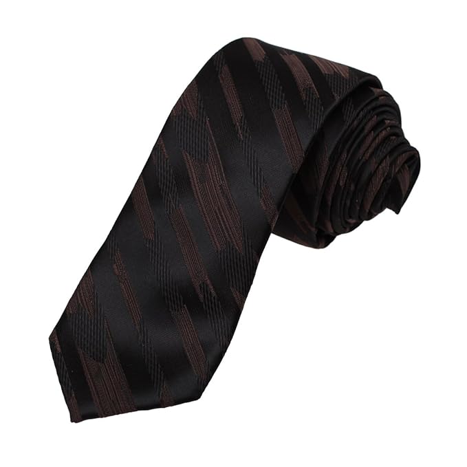 Dan Smith Multicolors Slim Necktie Microfiber Stripe Skinny Tie With Free Gift Box