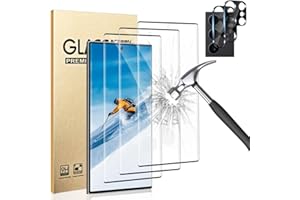 GBBO [3+2 Pack] Galaxy S23 Ultra Screen Protector with Camera Lens Protector,9H Hardness Tempered Glass,Anti Scratch,Fingerprint Unlock,3D Full Coverage,for Samsung Galaxy S23 Ultra 5G 6.8 Inch