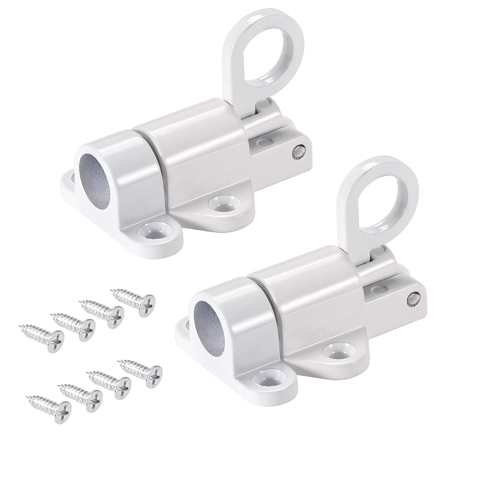 2 Pcs Door Spring Bolt Aluminum Alloy Security Automatic Door Bolt with Screws Security Door Lock Window Gate Latch Bounce Lock for Window Door Shed Gate