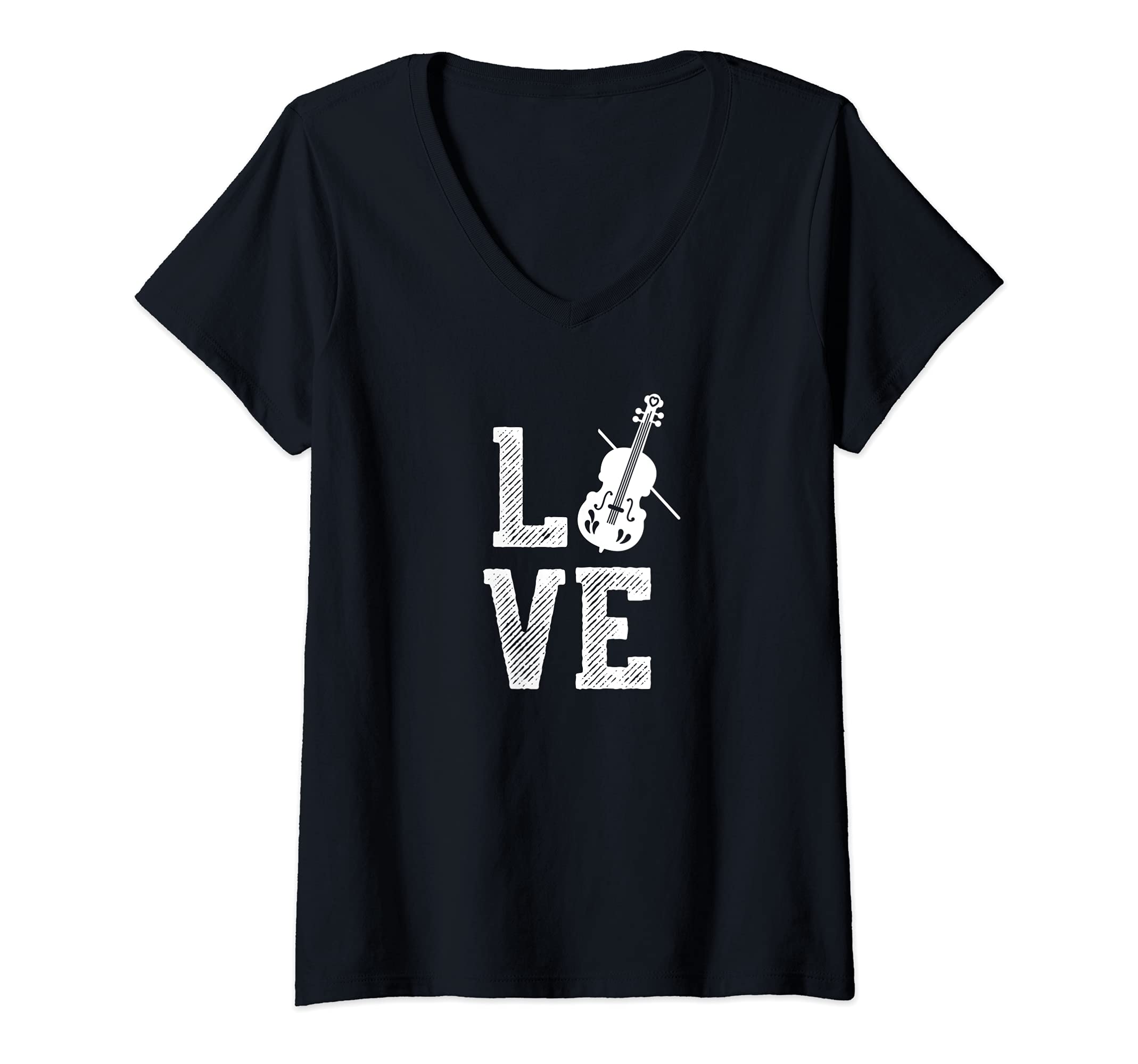 Womens Violin Love Violinists Player Violin Classic Music Player V-Neck T-Shirt