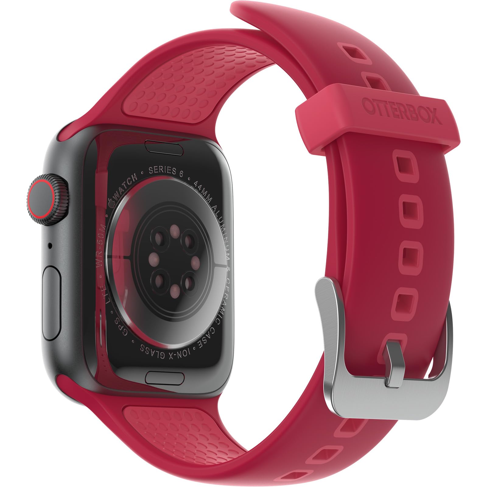 OtterBox All Day Watch Band for Apple Watch 44/45/46mm, Replacement Durable Soft Touch Silicone Strap for Apple Watch, Red — image 1