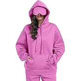 SeSe Code Travel Hoodie with Eye Mask Sleep Unisex Oversized Sweatshirt for Airplane, Road Trip Naps Fleece Couples Hoodies