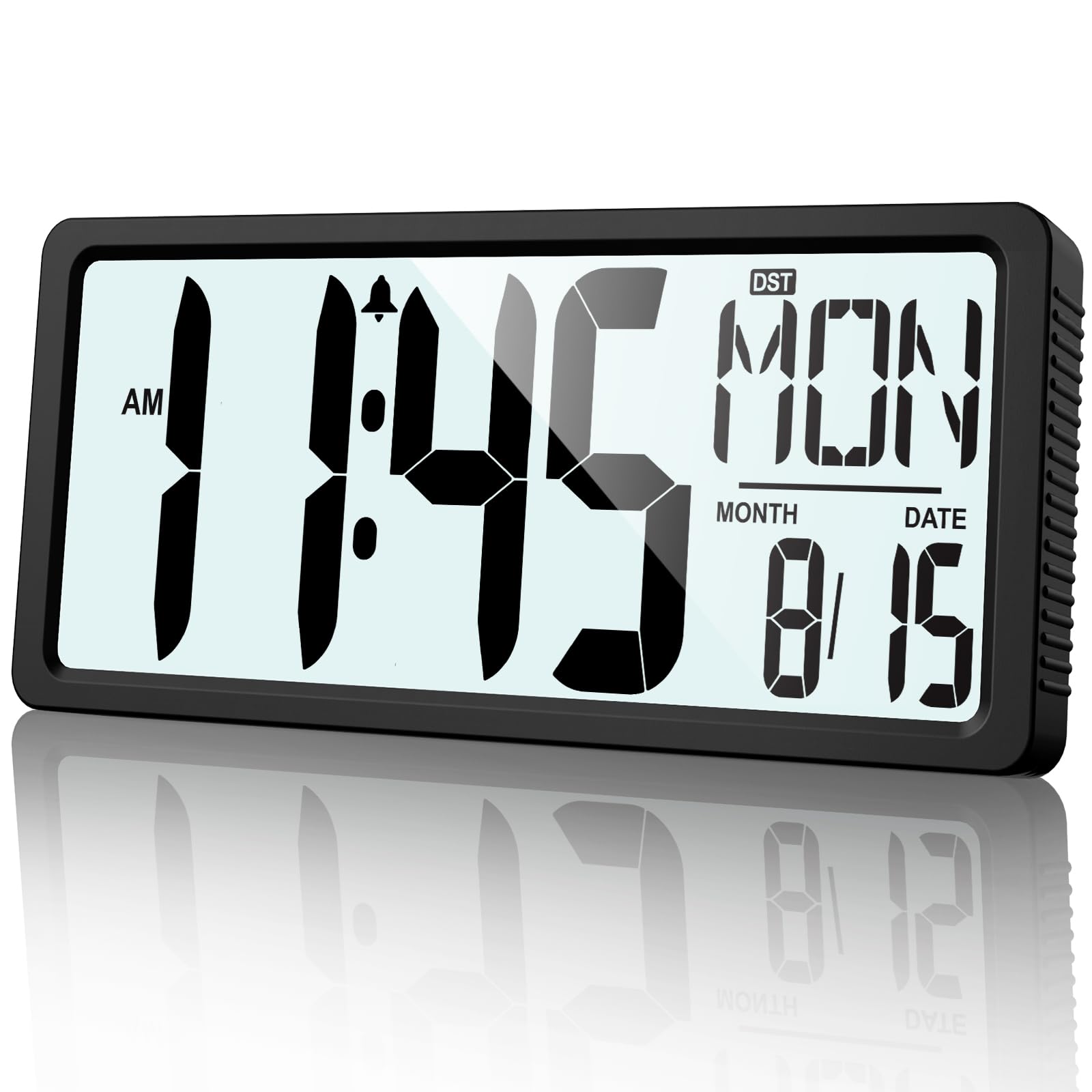 XREXS Large Digital Wall Clock Battery Operated with Backlight, 15