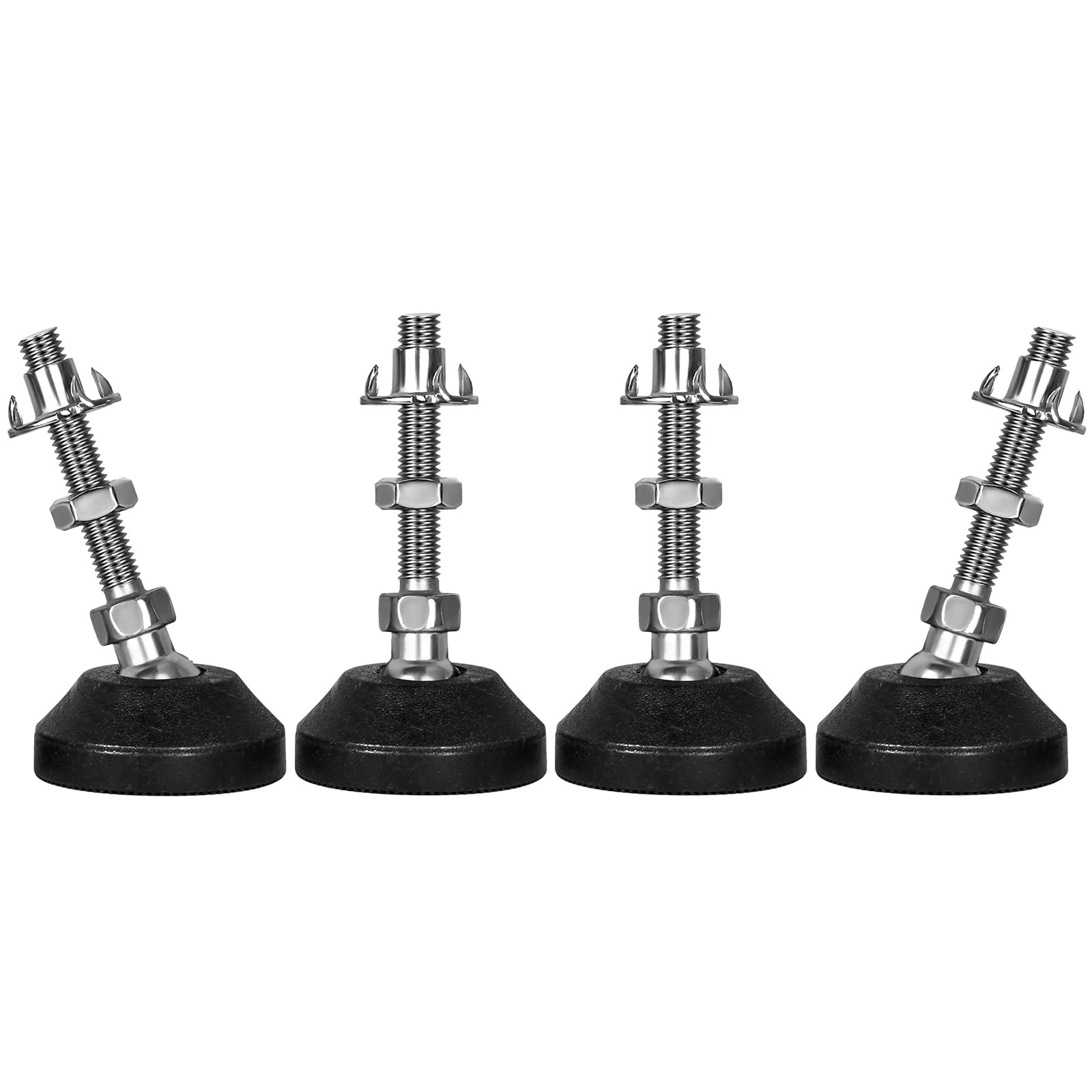 SHUIOG Pack of 4 Adjustable Foot M8 x 50 mm Adjusting Screw, Furniture Foot Base Foot Can Carry Adjustable Feet Adjusting Plate Adjustable Foot Maximum 20° Tilt (4 Pieces M8 x 50 mm x 40 mm)