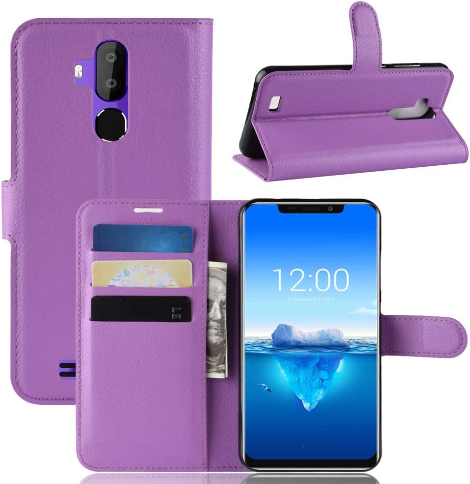 Venga amigos Pu Leather Flip case for Oukitel C12 Pro,Slim Series Flip Wallet Case with Card Slots Shockproof Resistant Hybrid Protective Case Cover For Oukitel C12 Pro Purple