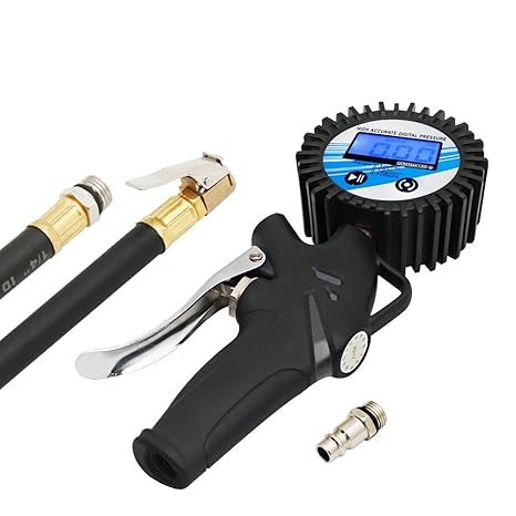 Digital Luftdruckprüfer Reifenfüller 3-in-1 Präzision Reifendruck Messgerät , Für Auto Motorrad