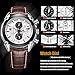 Megir Mens Sport Leather Watch Military Chronograph Analog Quartz Multifunction Wrist Watch