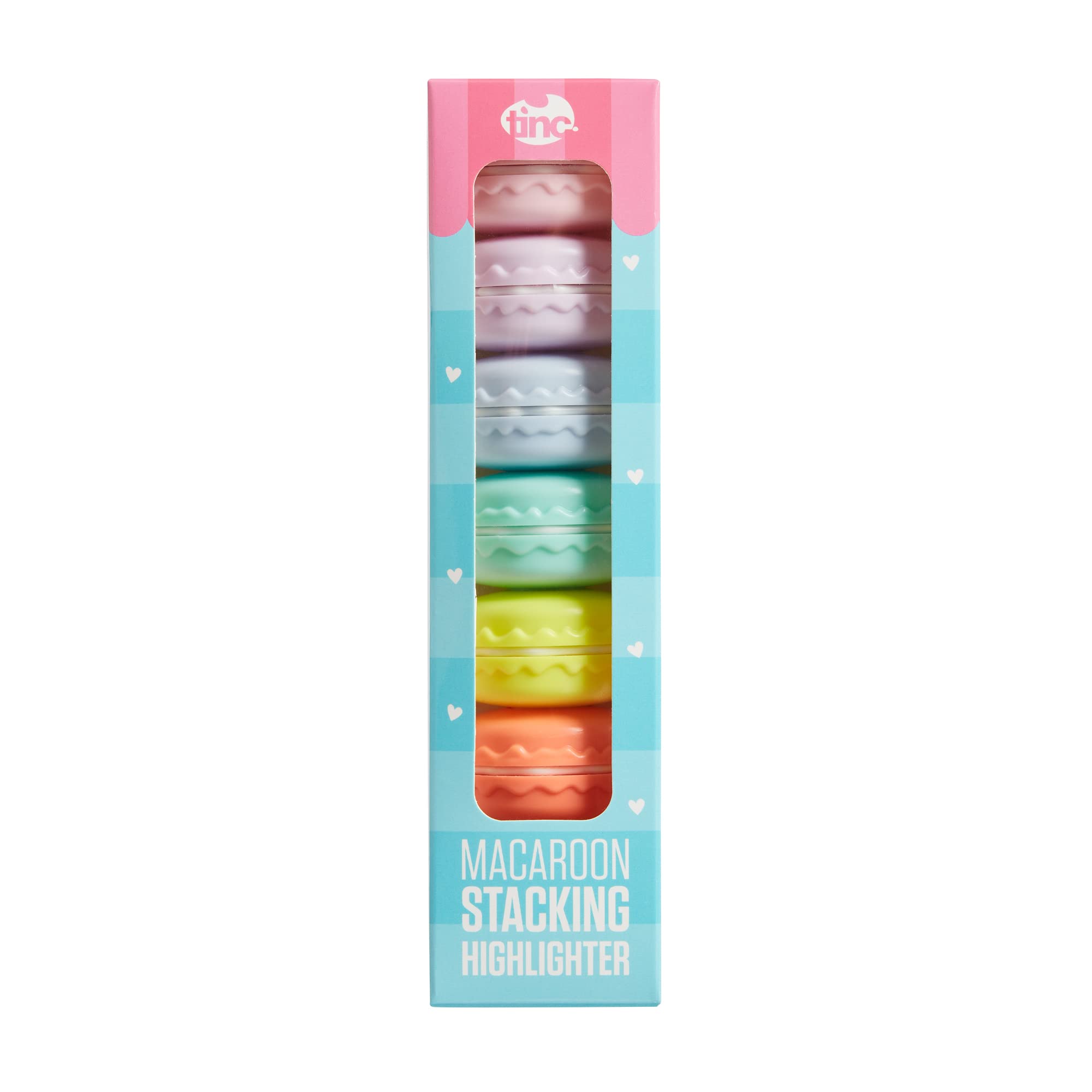 Tinc Novelty Macaroon Stacking School Highlighter - Set of 5, Multicolor (MACSTKHL)