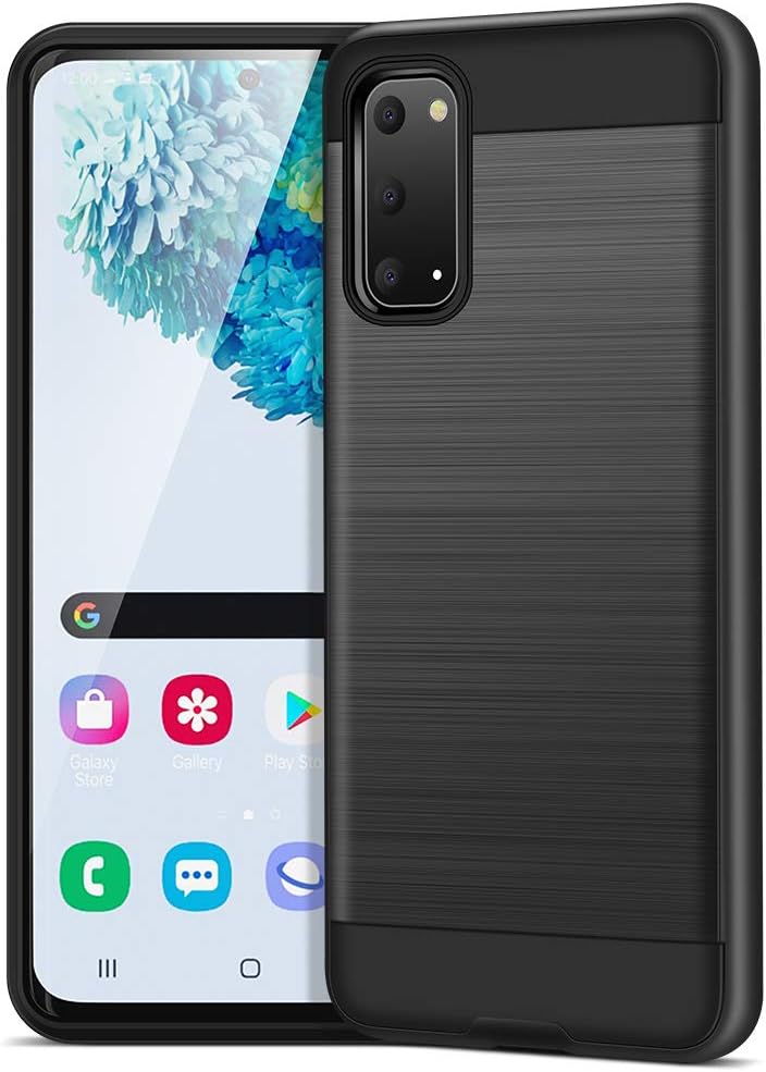 Jelanry Galaxy S20 Case Dual Layer S20 Phone Case Hybrid Designed Drop Proof Protective Cover Scratch-Resistant Flexible TPU Bumper Compatible with Samsung Galaxy S20 5G 6.2 Inches 2020 Black