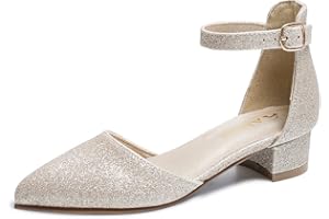 Amoji Girls High Heels Kid Ankle Strap Dress Shoes Wedding Party for Little Kid Big Kid 412