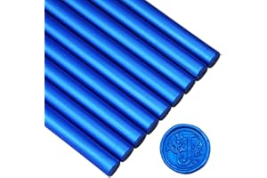 TELOSMA Royal Blue Sealing Wax Glue Gun Stick, Making Wax Seals for Letter Thanks Card Envelope, Wedding or Event Party Invitation, Gift Wrapping - Pack of 12