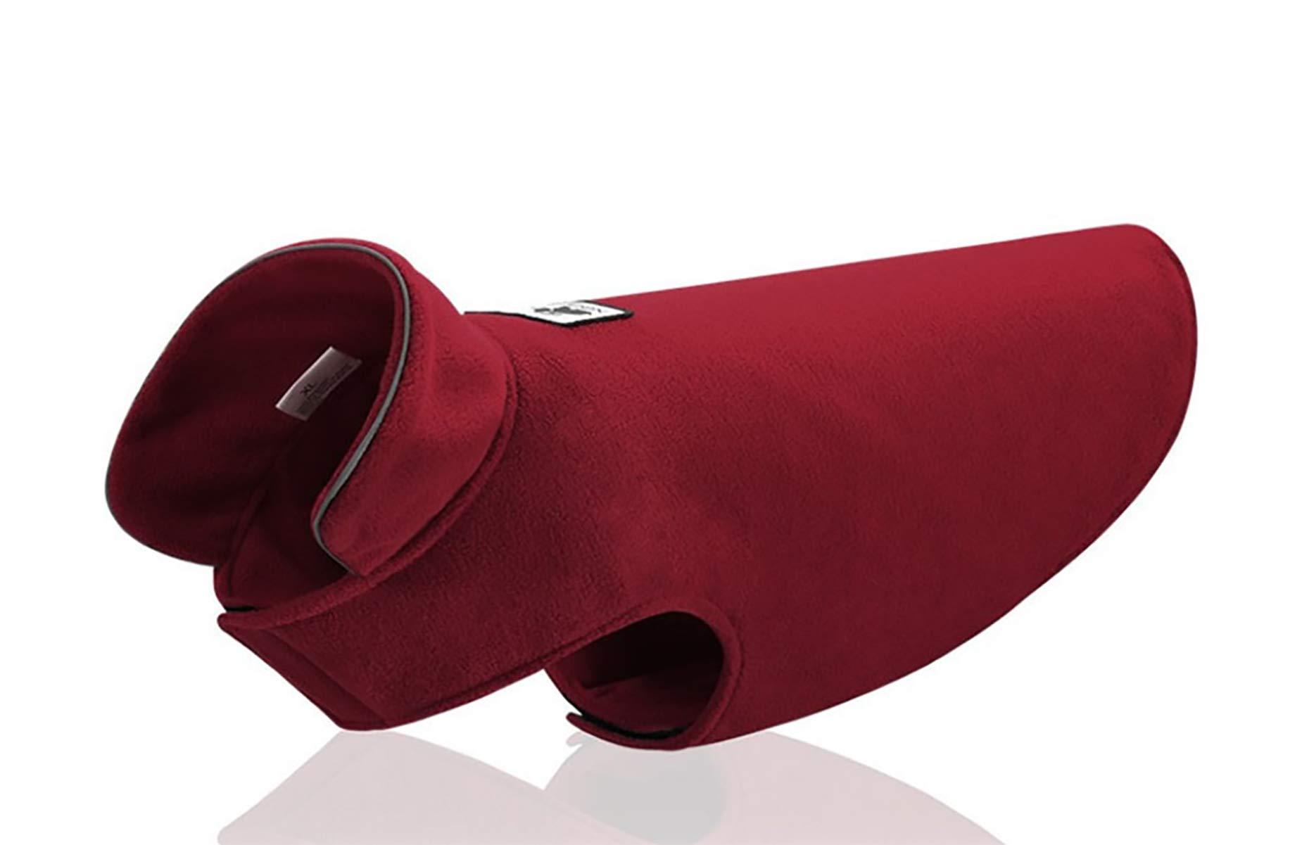 Morezi Cozy Fleece Dog Coats Puppy Clothes Elastic Belly Vest Waistcoat Winter Warm Jacket Reversible Dog Coat for Small Medium Large Dogs - Red - Xlarge