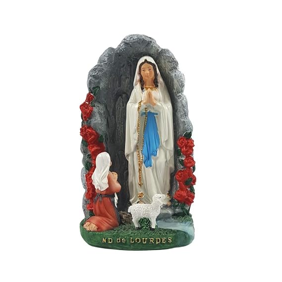 Madonna von Lourdes in der Grotte zu Lourdes Statue Deko Figur Mutter Gottes Heilige Maria Heiligenfigur