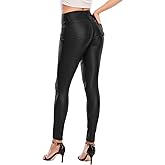 ECUPPER Womens Faux Leather High Waist Stretch Push Up Pant Petite26/Regular29/Tall32…