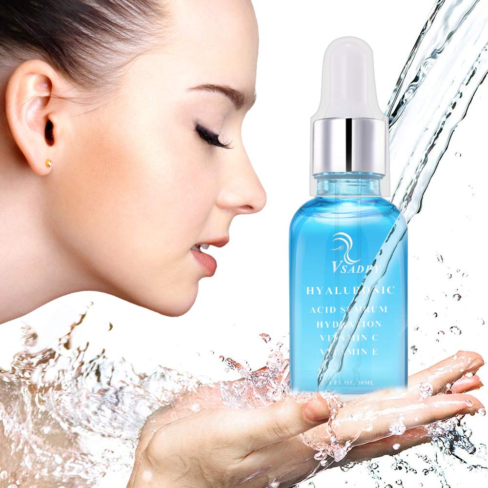 VSADEY Hyaluronic Acid Serum High Moisturizing Serum for Face Neck, Anti Aging Anti Wrinkle Serum, Vitamin C Serum Day Night Serum for Women Men, 30ml