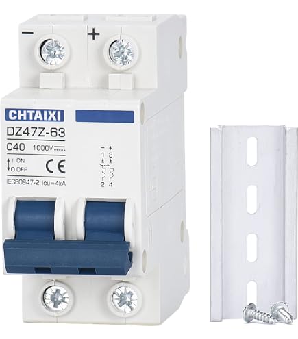 CHTAIXI DC Miniature Circuit Breaker, 2 Pole 500V 63 Amp Isolator