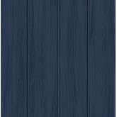 Faux Wood Panel Prepasted Wallpaper (Naval Blue)