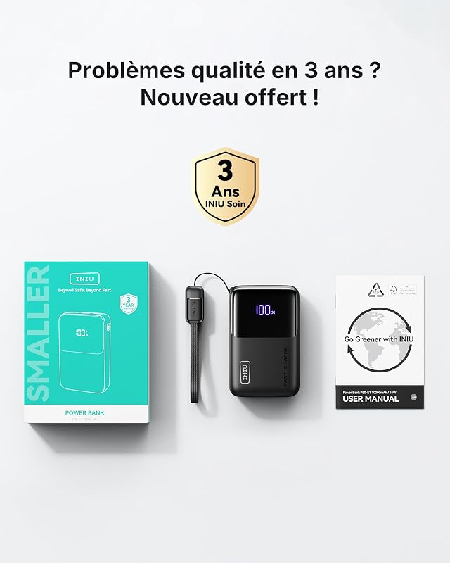 Batterie Externe, Ultra Mini 10000mAh 45W Charge Rapide Power Bank