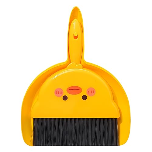 JYJLLM Ultimate Dustpan and Brush Set with Mini Brush and Kitchen Broom - Yellow Chicken
