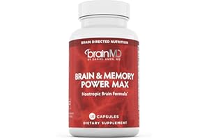 BRAINMD Dr Amen Brain & Memory Power MAX - 120 Capsules - Nootropic Supplement with Ginkgo Biloba Extract & Huperzine A - 30 Servings