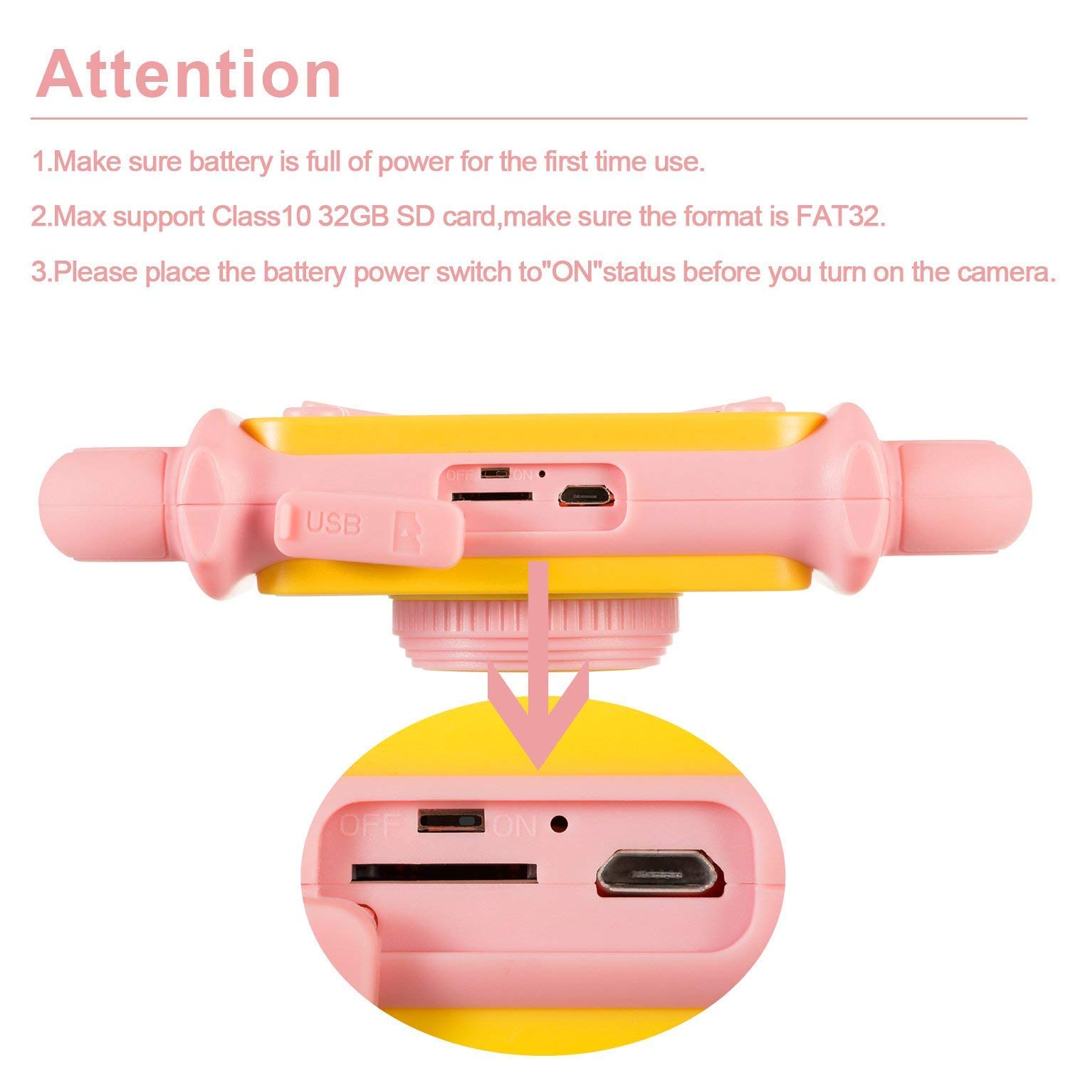 DROGRACE Kids Camera Dual Selfie Cameras 1080P HD Digital Video Camera Gift for Boys Girls Birthday Holidays with 4X Zoom, Flash, Built-in Microphone, Speaker and Drop-Resistant Handles – Pink