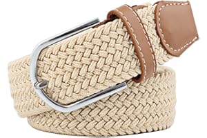 Huyfhksd Mixed Color Woven Stretch Braided Belts for Men and Women Fashion Elastic Belts