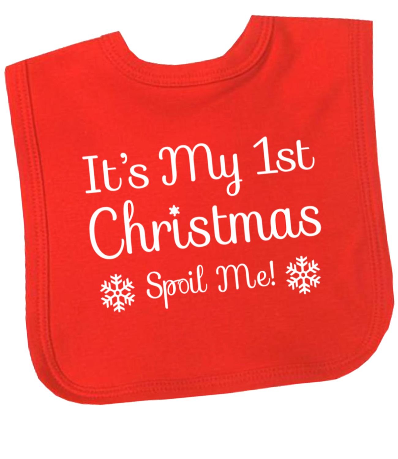 BabyPrem Baby Bib My 1st Christmas Spoil Me Feeding Clothes Boy Girl Unisex Red