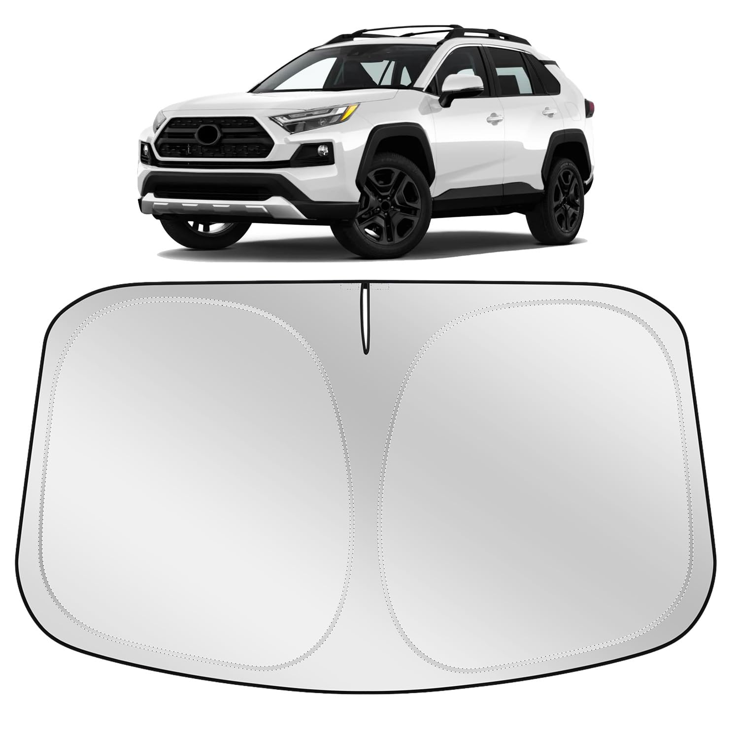 Photo 1 of XHRING Car Windshield Sun Shade Sunshade Compatible with Toyota RAV4/RAV-4 LE XLE Premium Limited XSE Hybrid 2025 2024 2023 2022 2021 2020 2019 Accessories, Foldable Car Window Cover Sun Visor Shield