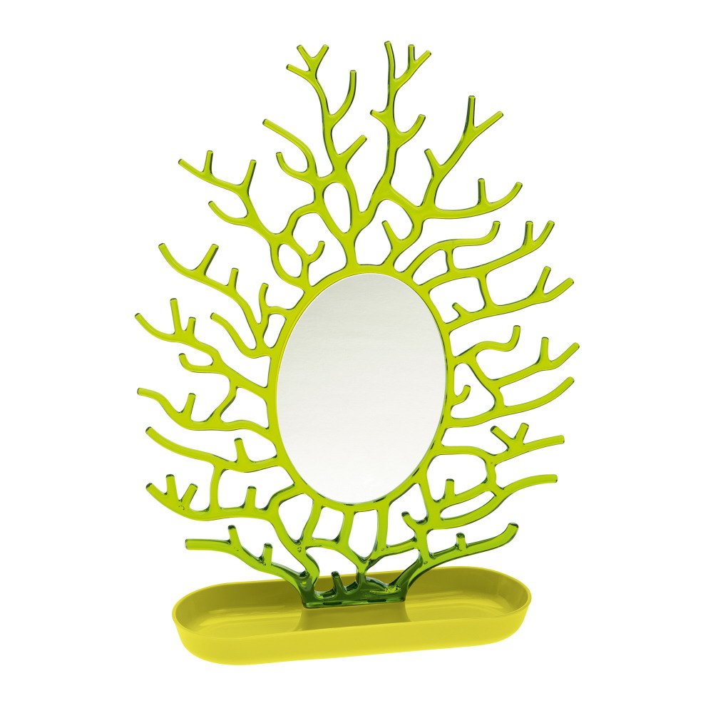 koziol Schmuckspiegel Cora, Kunststoff, senfgrün mit transparent