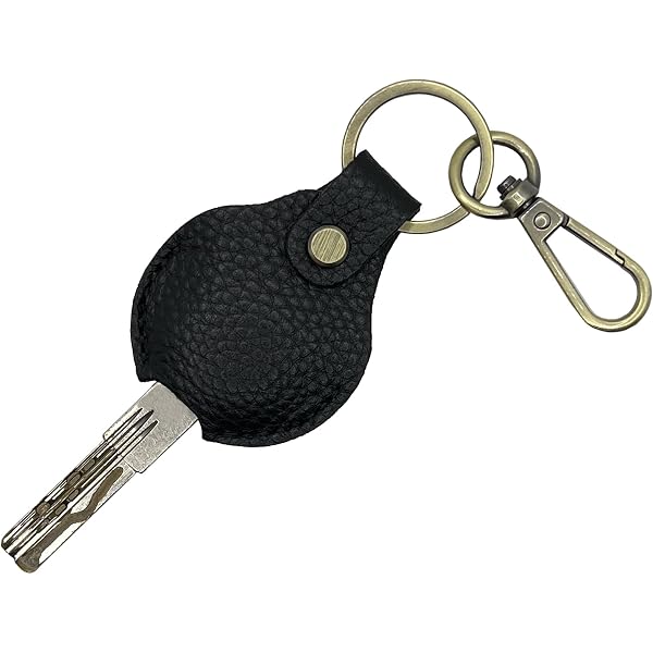 Zafolia Genuine Leather Keychain – Handmade Cowhide Key Fob With Key Ring (Black & Brown) - View #11