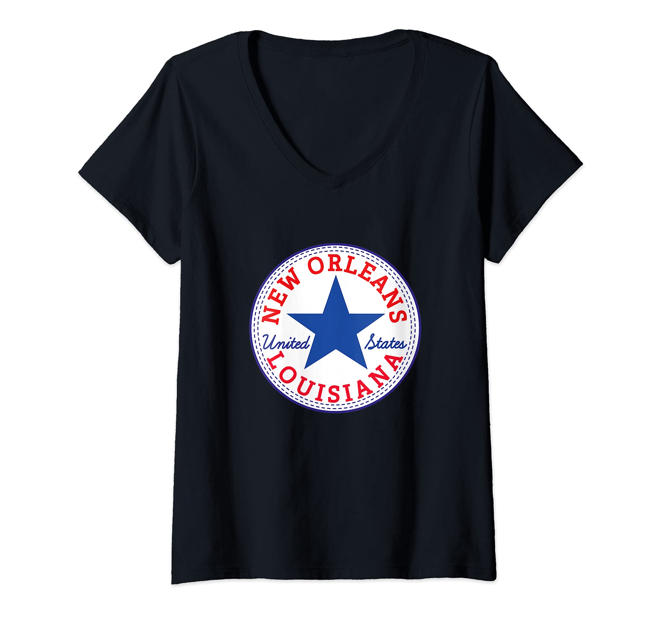 Womens New Orleans Louisiana USA United States of America traveler V-Neck T-Shirt