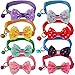 Alaroute 8 Pack Hot Puppy Adjustable Bowties with Bells Dog Collar neckties Pet Bowties Cat Bowties Rabbit Bowties