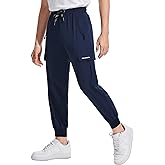 DEVOROPA Boys Joggers Lightweight Hiking Cargo Pants Water Resistant UPF 50+ Quick Dry Youth Kids Athletic Running Pants