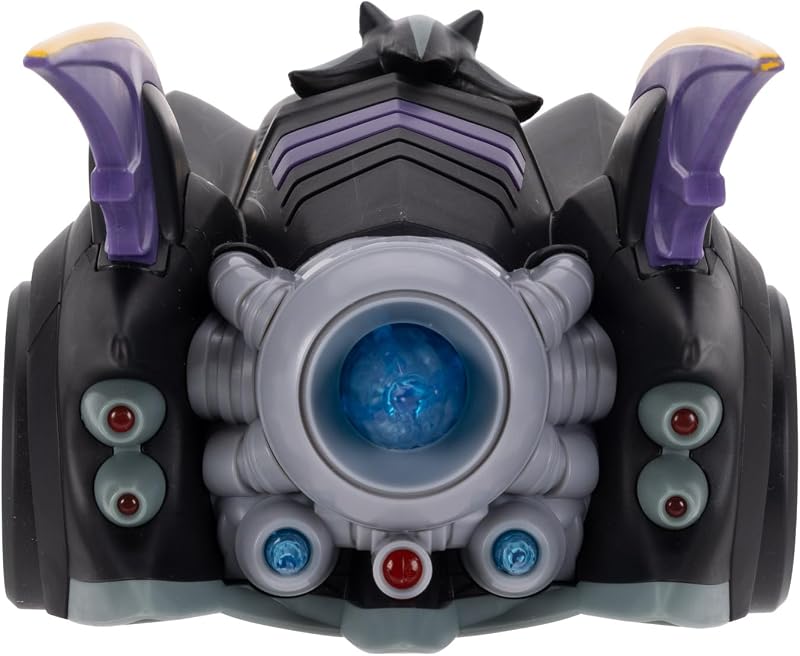 DC x Sonic – Shadow como Batman con Batimóvil con Funciones 6 cm, Set de Figura de acción, Licencia Oficial Jakks Pacific, Vehículo Interactivo con proyectil lanzable y turbina giratoria